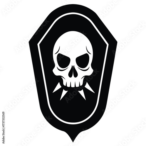 evil mirror skull silhouette vector illustration