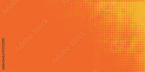 Orange and magenta retro comic pop art background with dots, cartoon halftone background vector illustration eps10