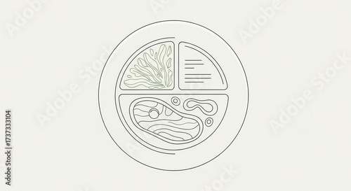 Healthy Food Plate - Balanced Diet Illustration.