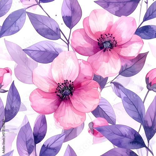 Delicate watercolor floral pattern
