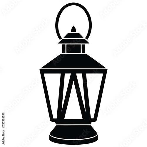 lantern light silhouette vector illustration