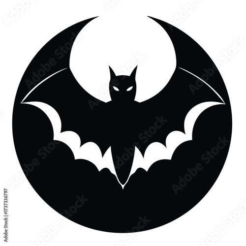 moonlight bat silhouette vector illustration