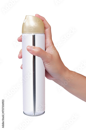 Woman hand spraying Fresh Air Deodoran, Human's Hand Spraying Air Freshener