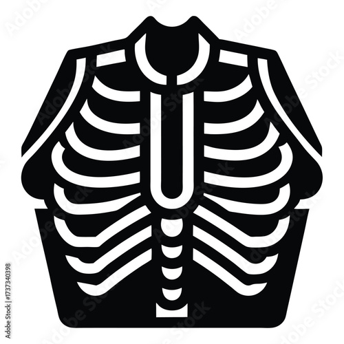 skeleton chest silhouette vector illustration