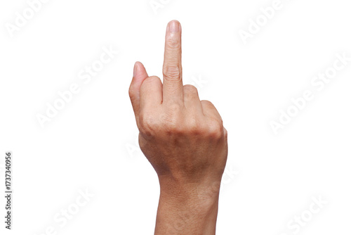 Tableau sur toile sign gesture with middle finger isolated on white