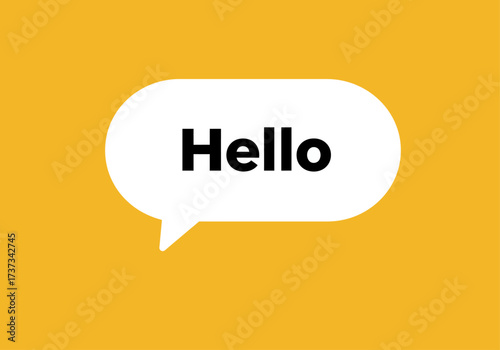 Hello speech bubble icon in flat style. Hi message vector illustration on isolated background. Welcome sign business concept.
