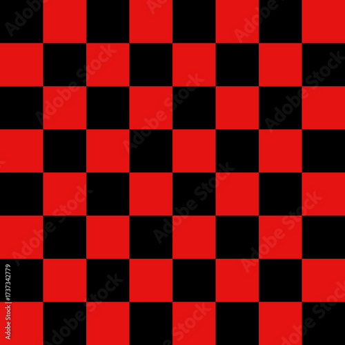 Red and black chess board seamless pattern - Seamless checkered black and red design - Classic Checkered - Seamless Pattern - Repeatable 