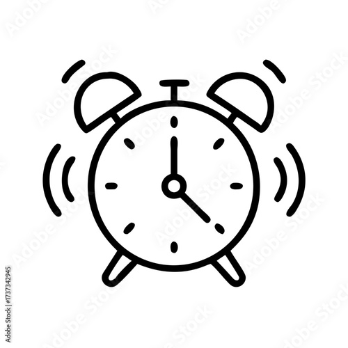 Alarm Clock Ringing Early Morning Disturbing Sleep Icon For Web And Graphic Design