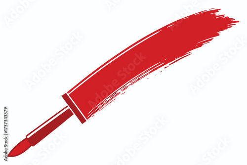 Vector art of red paintbrush stroke