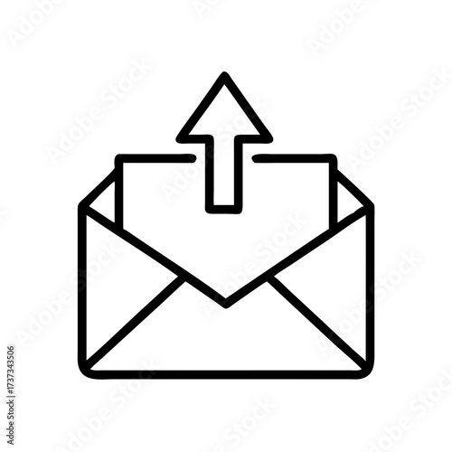 Email Envelope With Upload Outgoing Message Arrow Icon For Web And Graphic Design