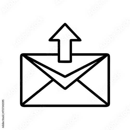 Envelope With Arrow Upward Outgoing Mail Icon For Web And Graphic Design
