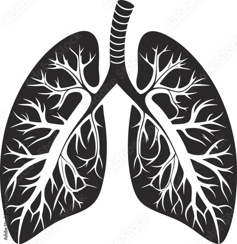 Lungs vector silhouettes