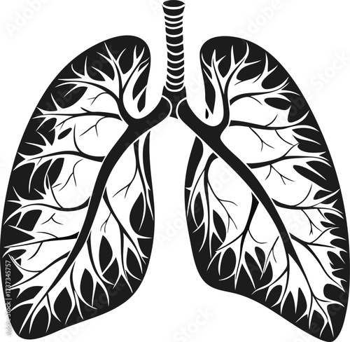 Lungs vector silhouettes