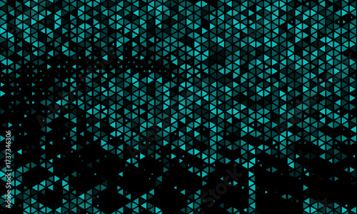 Triangles Halftone Pattern Vector Abstract Geometric Technology Background. Triangular Half Tone Texture. Minimal Style Dynamic Tech Wallpaper