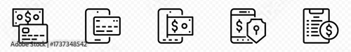 money icon set. containing cash, saving, wallet, transfer, withdraw icons. finance symbol for app, ui, website and design element. transparent png and vector illustration.