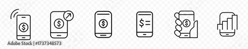 money icon set. containing cash, saving, wallet, transfer, withdraw icons. finance symbol for app, ui, website and design element. transparent png and vector illustration.