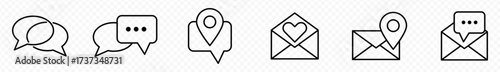 chat message icon set, Chat speech bubble, Social media message. Vector illustration