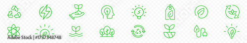 Electricity icons set. Power related icon. green energy icon. vector illustration