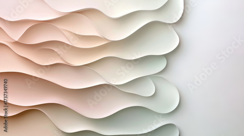 Soft pastel waves create soothing abstract background with gentle gradients