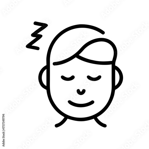 Smiling Person Feeling Refreshed After Good Sleep Icon For Web And Graphic Design