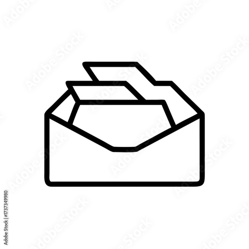 Stack of Envelopes with Paper Letters Icon For Web And Graphic Design
