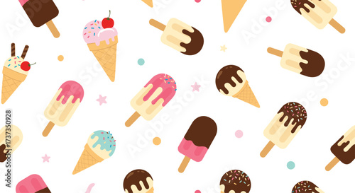 A delightful collection of sweet frozen treats and desserts.