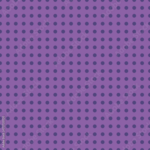 A seamless vector grid pattern featuring indigo polka dots on a lilac background. Ideal for fabric, packaging, and soft design themes.