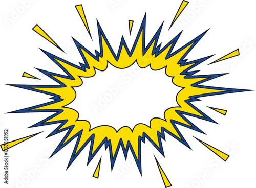 Illustration of explosion comic book style speech bubble isolated on white background