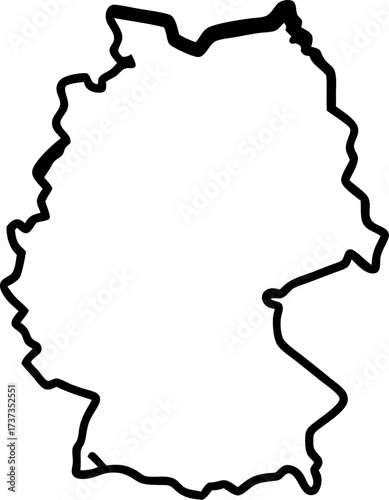 Simple outline of germany map icon on a white background