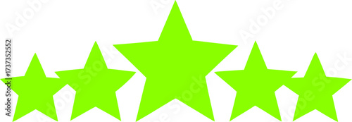 Simple black silhouette vector graphic of a five star rating icon