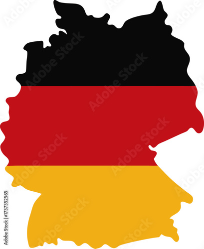 Detailed germany map silhouette vector illustration on a white background