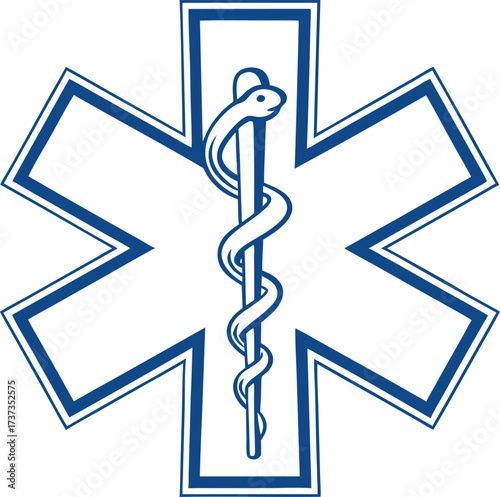 Silhouette of the star of life a medical symbol for emergency care