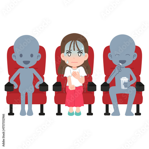 パニック障害の女性　映画館