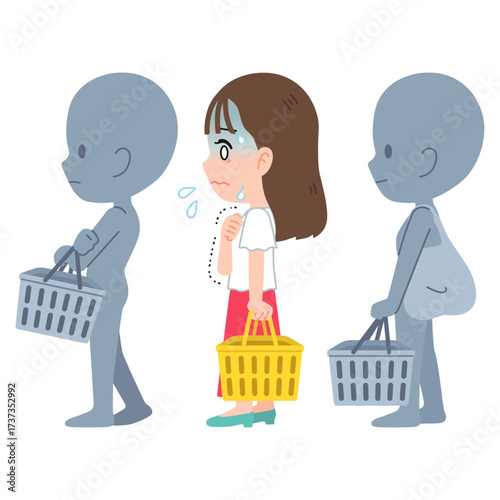 パニック障害の女性　買い物