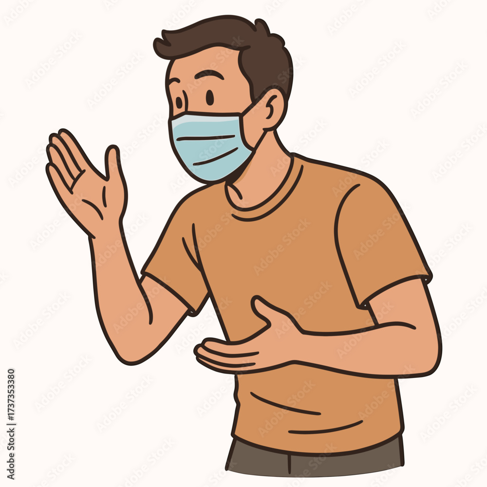 Fototapeta premium Man wearing surgical mask