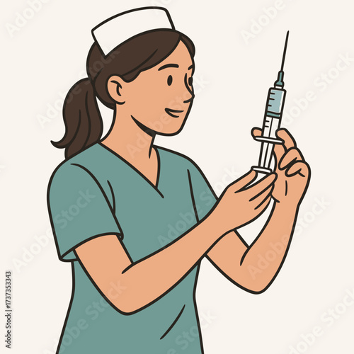 Nurse holding syringe