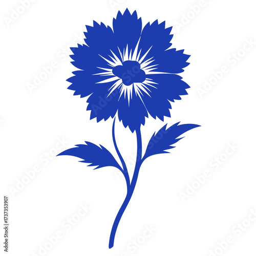 vector illustration of a cornflower  silhouette