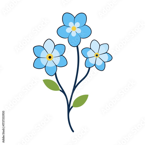 forget flower line art on white background