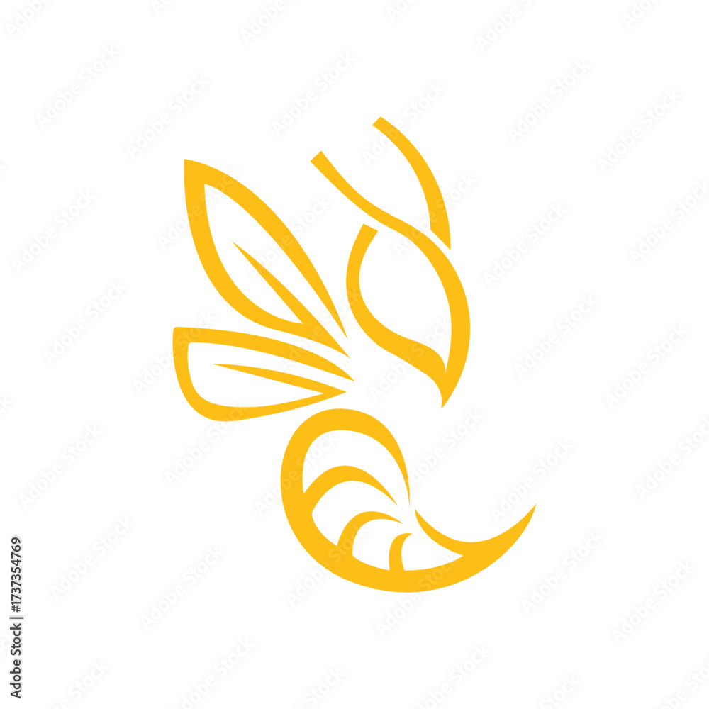 Obraz premium Bee Logo. Bee Logo With Modern and Geometric Design For Brand&nbsp;Identity.