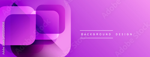 Abstract purple layers create modern design. Gradient shades offer dynamic visual effect, suitable for backgrounds. Minimalist style.