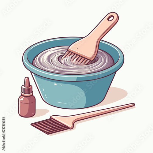 Hair dye bowl and brush