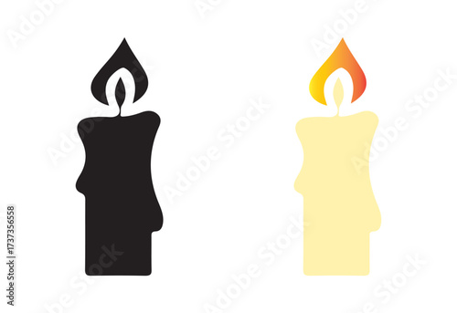 burning candle vector illustration