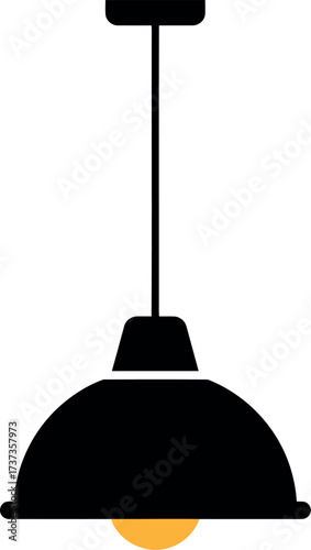 Modern industrial pendant light fixture retro style vector