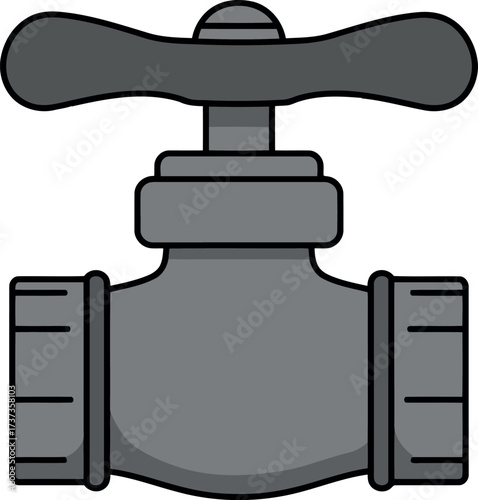 Vintage plumbing valve isolated on white vector