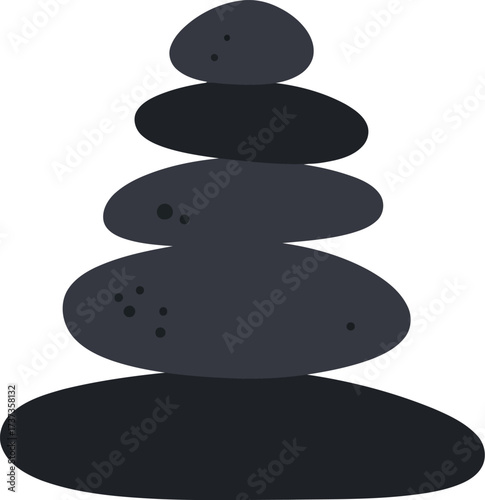 Zen stacked stones balance calm wellness harmony vector
