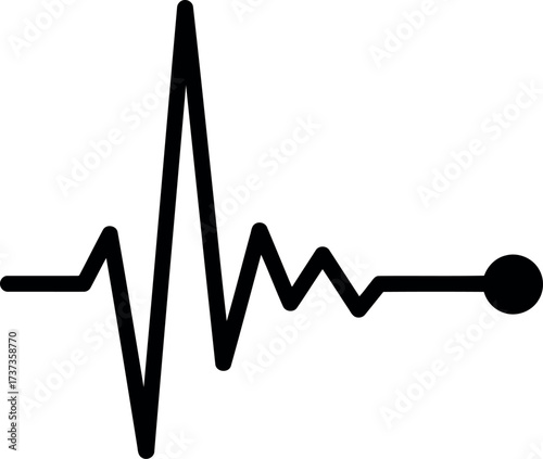 Heartbeat ekg line symbol vital sign pulse medical healthcare graphic vector