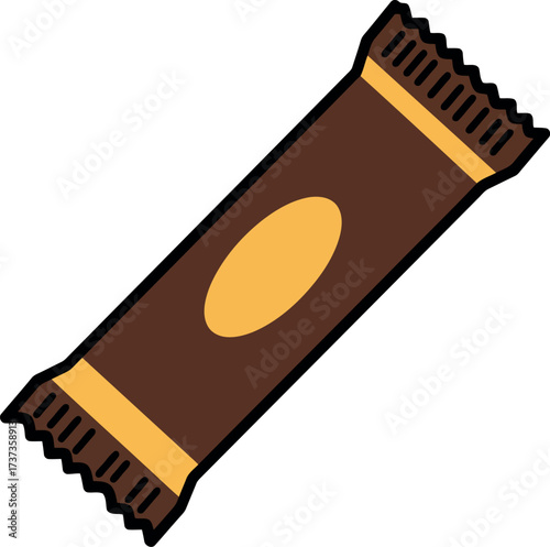 Delicious chocolate bar wrapped snack food sweet treat isolated vector
