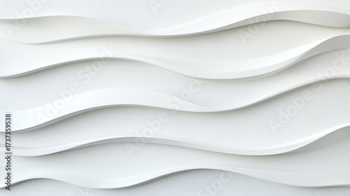 Minimal abstract background with wavy lines in white tones, creating soft and elegant feel