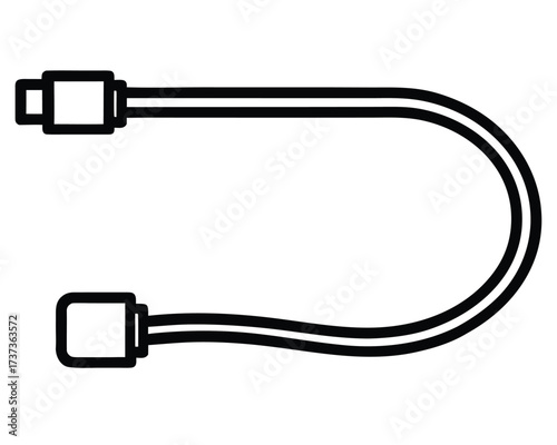 Illustration of a cable or cord with connectors simple vector design