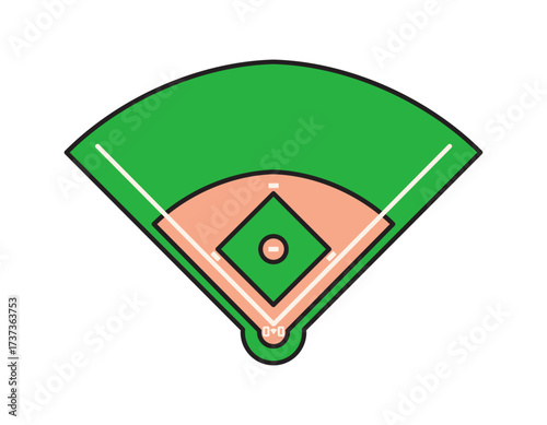 Isolated Baseball Field Illustration